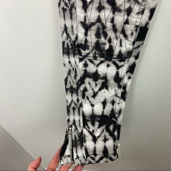 Isabel Marant Pour H&M Black and White Printed Jeans Size 4 Stretch Ankle Pants - Picture 10 of 15